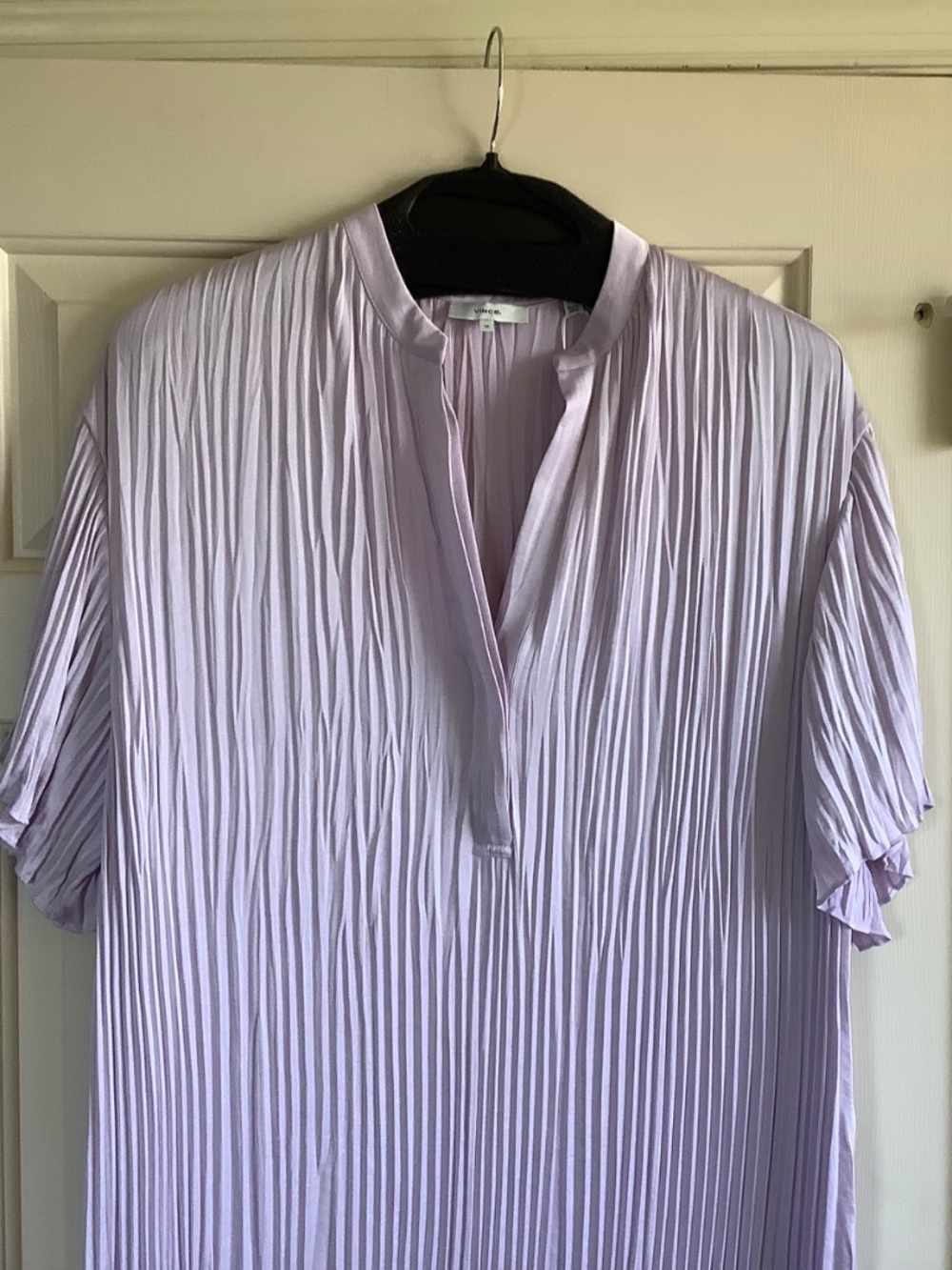 Vince Crushed Satin Midi Dress Violetta Light Violet SZ 1X - Picture 5 of 16
